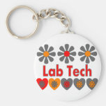 Lab Tech RETRO flowers Keychains
