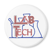 Lab Tech with Beakers and Flasks (Laboratory Tech) Magnets