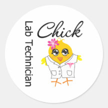 Lab Technician Chick Round Stickers