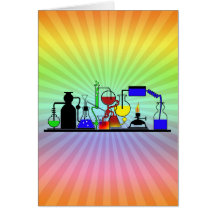LAB WARE - LABORATORY  GLASSWARE MAD SCIENTIST CARD