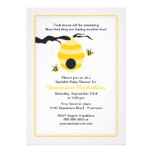 L'abeille et la ruche arrosent l'invitation de bab