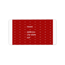Label Address Red & White Abstract