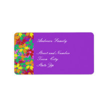 Label Purple & Multi Colour Floral