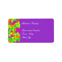 Label Purple & Multi Colour Floral