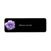 Label Sticker Black & Mauve Flower
