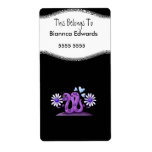 Labels Teens Kids Purple Worm Book Plate Binder