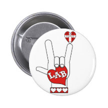 LABORATOIRE de signe d'ASL je t'aime (LABORATOIRE) Badge Avec Épingle