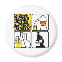 LABORATORY LOGO 4 SQUARE - LAB ICONS FRIDGE MAGNET