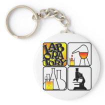LABORATORY LOGO 4 SQUARE - LAB ICONS KEYCHAIN