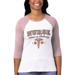 Labour and Delivery Nurse Pink Caduceus Raglan t-shirts