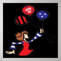 Labour Day Balloon Lady Posters