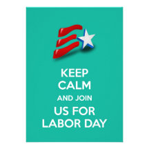 Labour Day invitation keep calm American flag