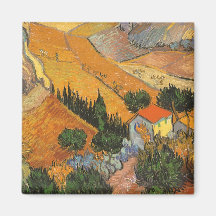 Laboureur de vallée, Van Gogh, impressionisme vint Magnets Pour Réfrigérateur