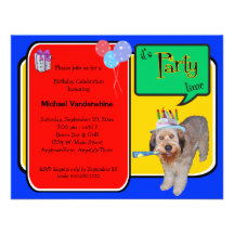 Labradoodle Birthday Barker Personalized Invites