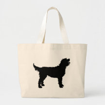 Labradoodle Dog (in black) Tote Bags
