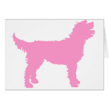 Labradoodle Dog (in pink) Cards