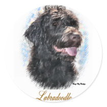 Labradoodle Gifts Round Stickers