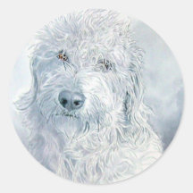 Labradoodle Ginger Round Stickers
