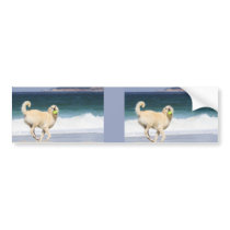 Labradoodle - Happy Day on the Beach Bumper Sticker