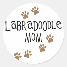 Labradoodle Mom Round Sticker