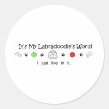 Labradoodle Round Sticker