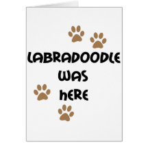Labradoodle was Here Greeting Cards