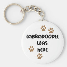Labradoodle was Here Key Chain