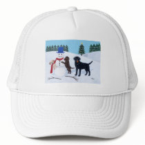 Labrador Christmas with Snowman