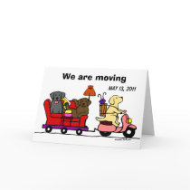 Labrador Dogs Cartoon Moving Annoucement