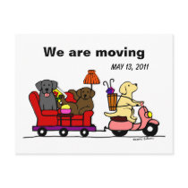 Labrador Dogs Cartoon Moving Annoucement