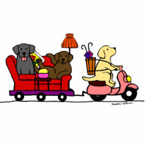 Labrador Dogs Cartoon Moving Cut Out