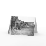 Labrador on Chair Drawing by Kelli Swan cards