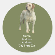 Labrador Retriever Address Label Round Stickers