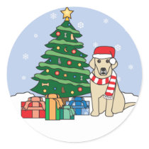 Labrador Retriever and Christmas Tree Stickers