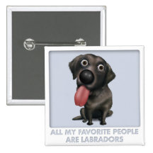 Labrador Retriever (Black) Favourite Pinback Buttons
