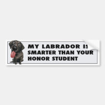 Labrador Retriever (Black) Honour Bumper Stickers