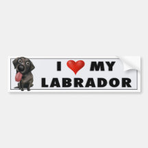 Labrador Retriever (Black) Love Sticker Bumper Stickers
