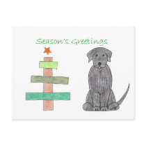Labrador Retriever Black Stick Tree Post Card