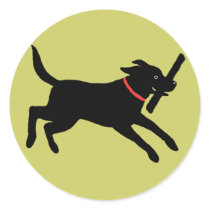 Labrador Retriever (Black) Round Stickers