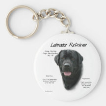 Labrador Retriever (blk) History Design Key Chains