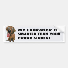 Labrador Retriever (Chocolate) Honour Bumper Sticker