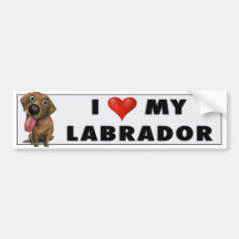 Labrador Retriever (Chocolate) Love Sticker Bumper Sticker