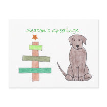 Labrador Retriever Chocolate Stick Tree Postcards