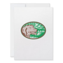 Labrador Retriever Hunting Dog Retro Invitations
