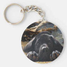 Labrador Retriever Keychain Beach