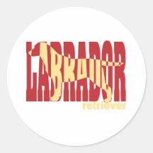 Labrador Retriever silhouette, yellow Sticker