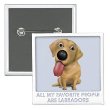 Labrador Retriever (Yellow) Favourite Pinback Buttons