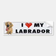 Labrador Retriever (Yellow) Love Sticker Bumper Sticker