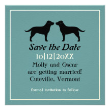 Labrador Retrievers Wedding Save the Date Custom Invitations