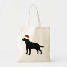 Labrador Santa Hat Canvas Bag